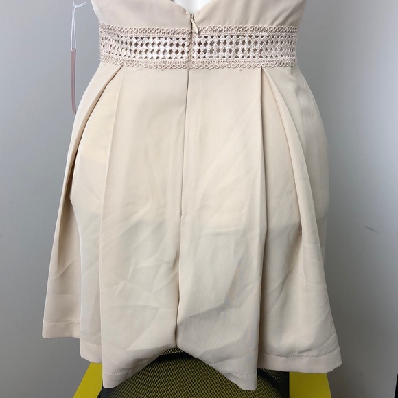 Forever21 Beige Halter Open Back Mini Romper Size S - Picture 8 of 12